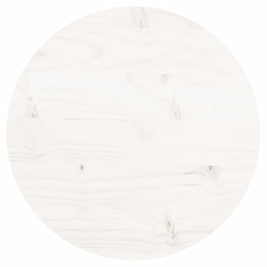 vidaXL lauaplaat, ümmargune, valge, Ø 30 x 3 cm, männipuit