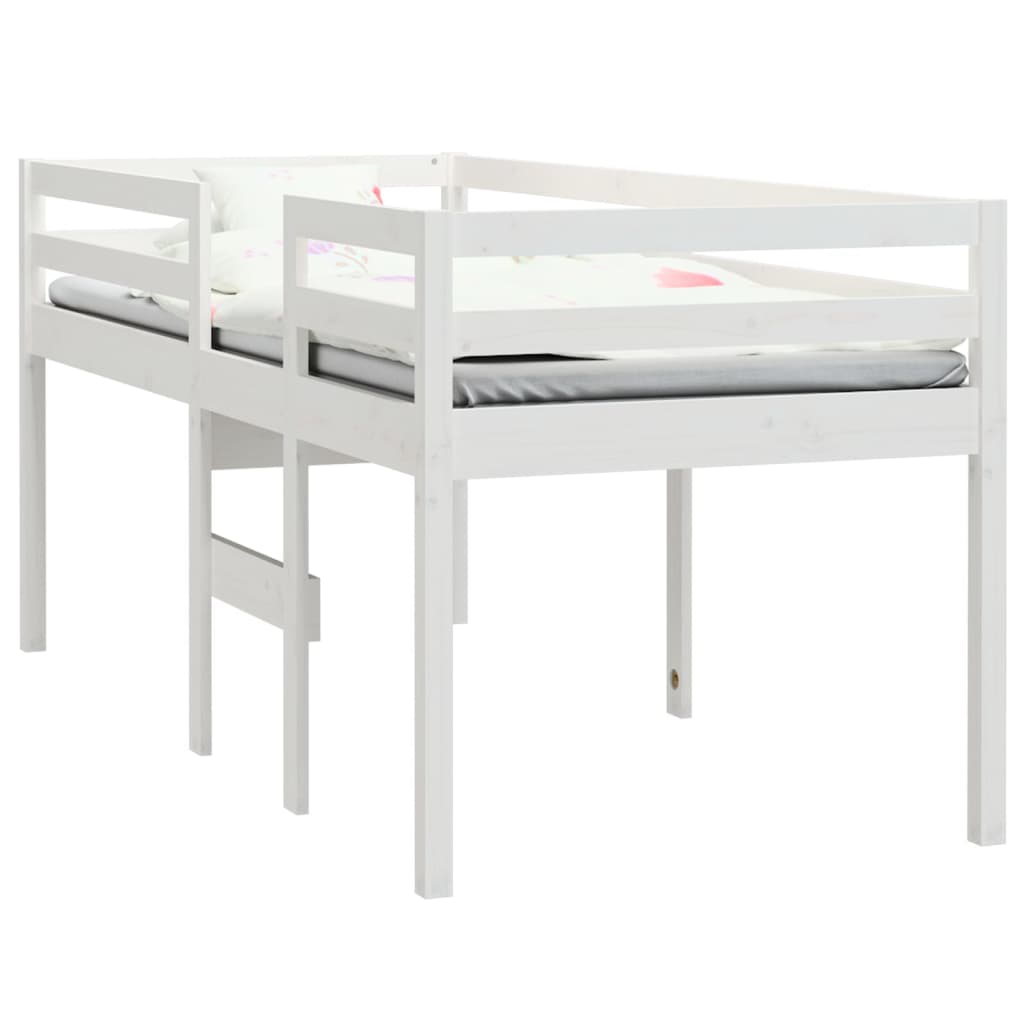 vidaXL kõrge voodi, valge, 80 x 200 cm, männipuit