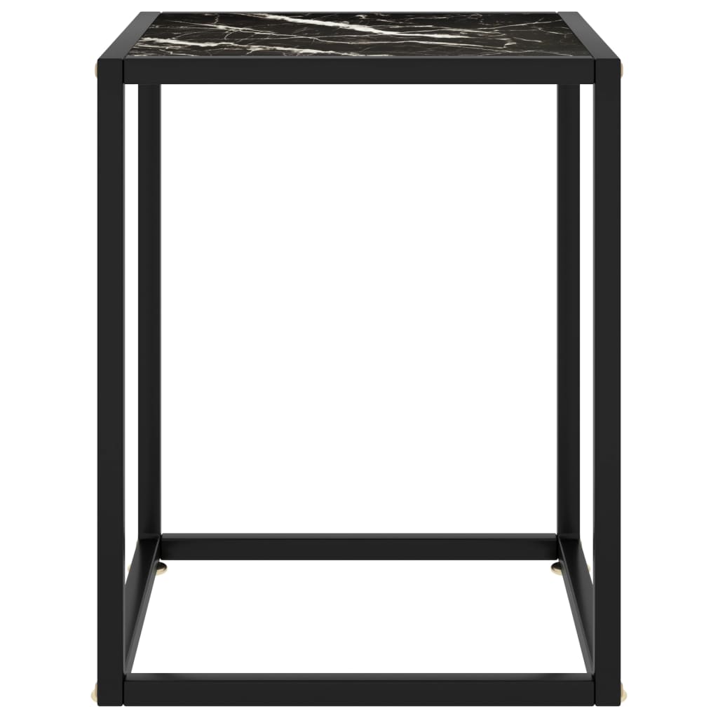 vidaXL kohvilaud, must, must marmorklaas, 40 x 40 x 50 cm