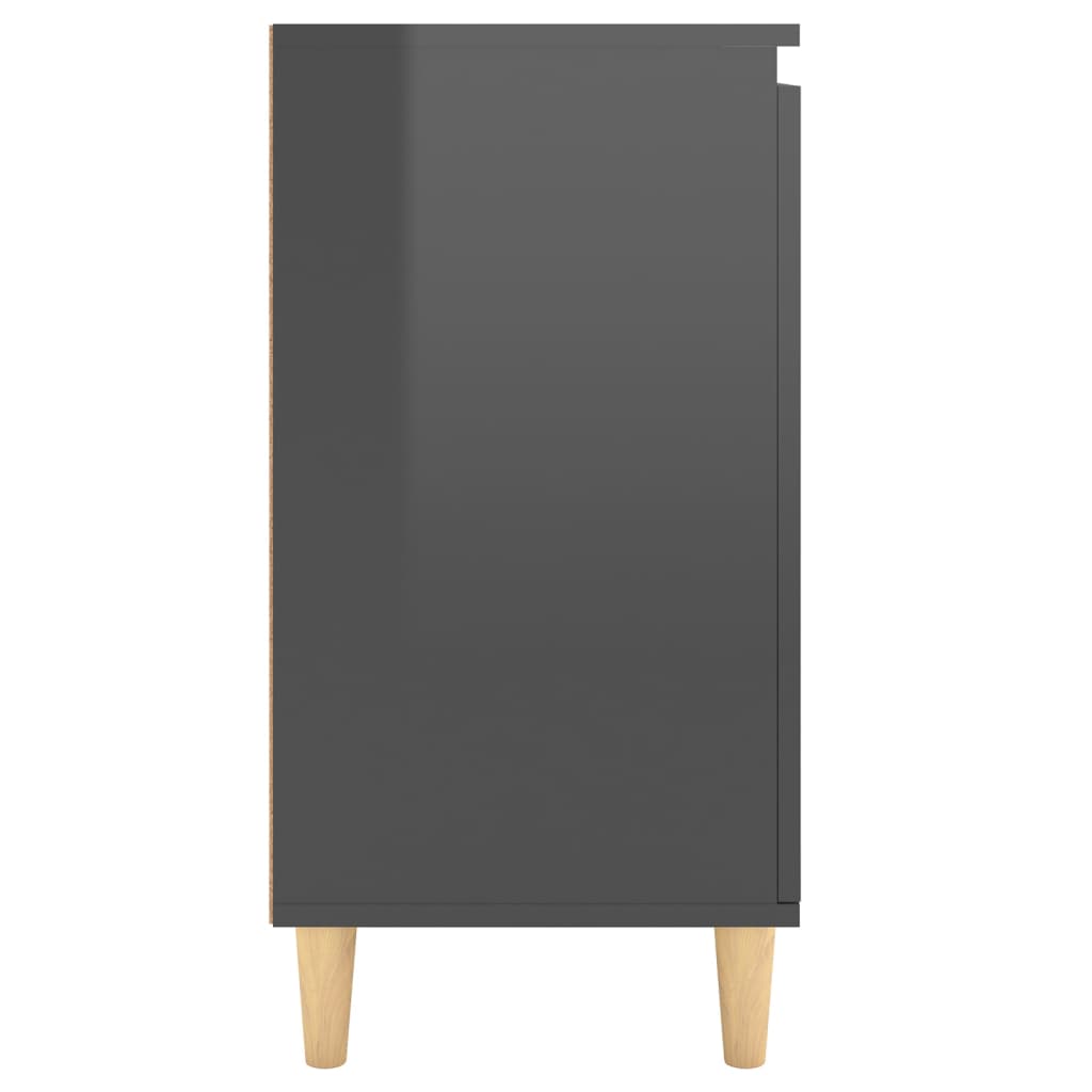 vidaXL puhvetkapp puitjalgadega, kõrgläikega hall, 60 x 35 x 70 cm, puitlaastplaat