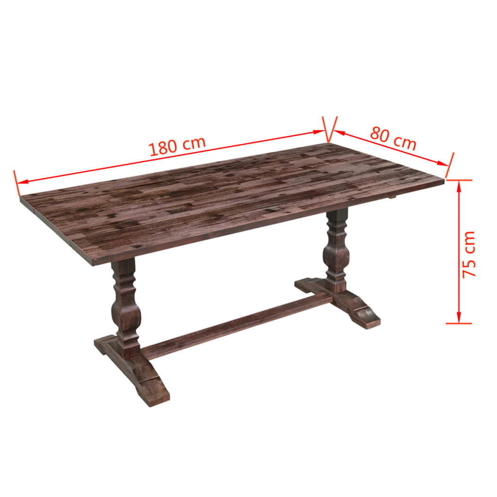 vidaXLi kokkupandav laud tugevast akaatsiapuidust 180 x 80 x 75 cm