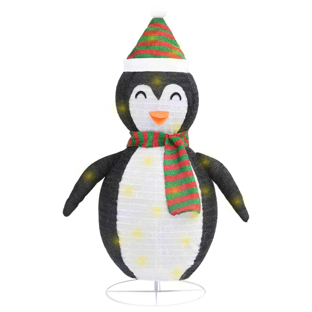 vidaXL dekoratiivne lumepingviini kuju, luksuslik kangas, 120 cm