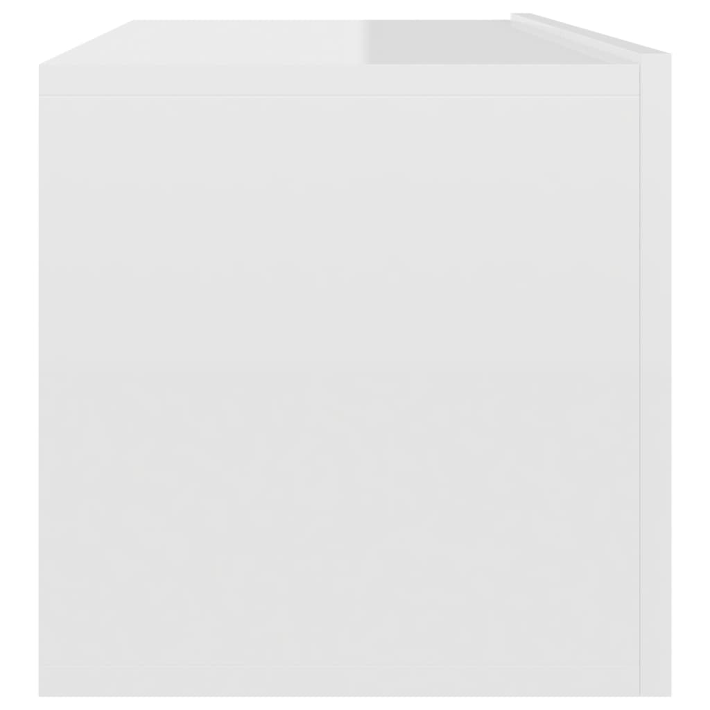 vidaXL telerikapp, kõrgläikega valge, 100 x 30 x 30 cm, puitlaastplaat