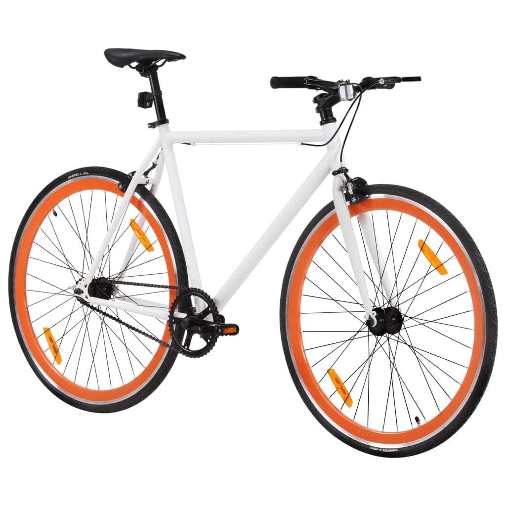 vidaXL ühekäiguline jalgratas, valge ja oranž, 700C 55 cm
