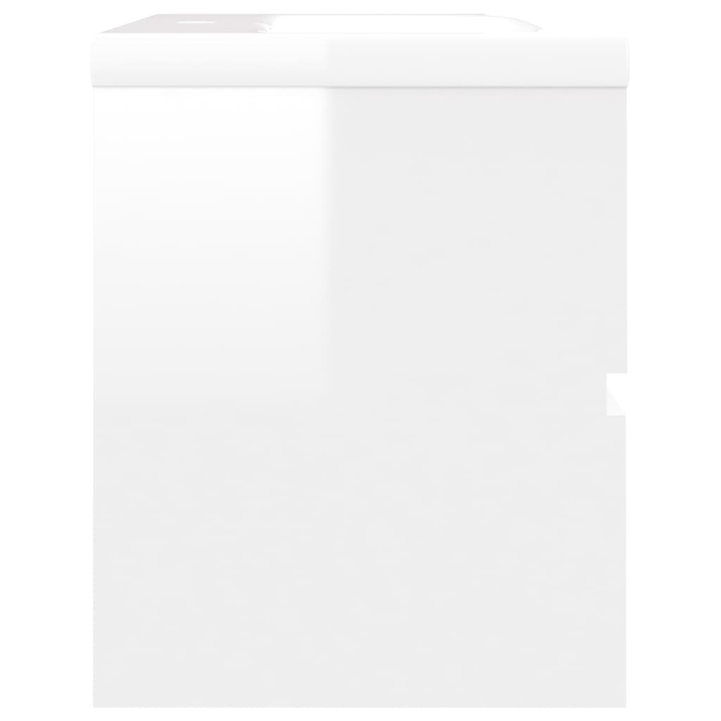 vidaXL valamukapp valamuga, kõrgläikega, valge, puitlaastplaat