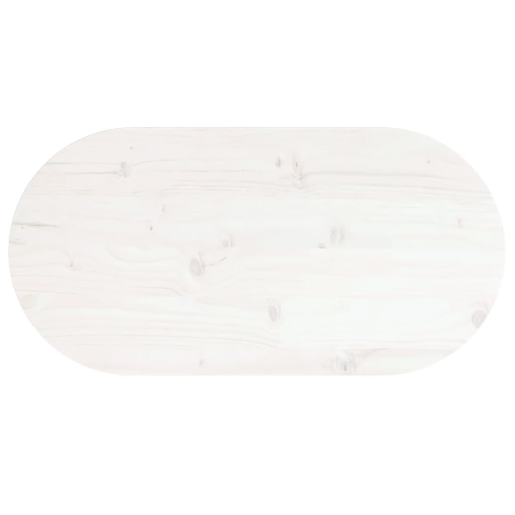 vidaXL lauaplaat, valge, 60 x 30 x 2,5 cm, männipuit, ovaalne