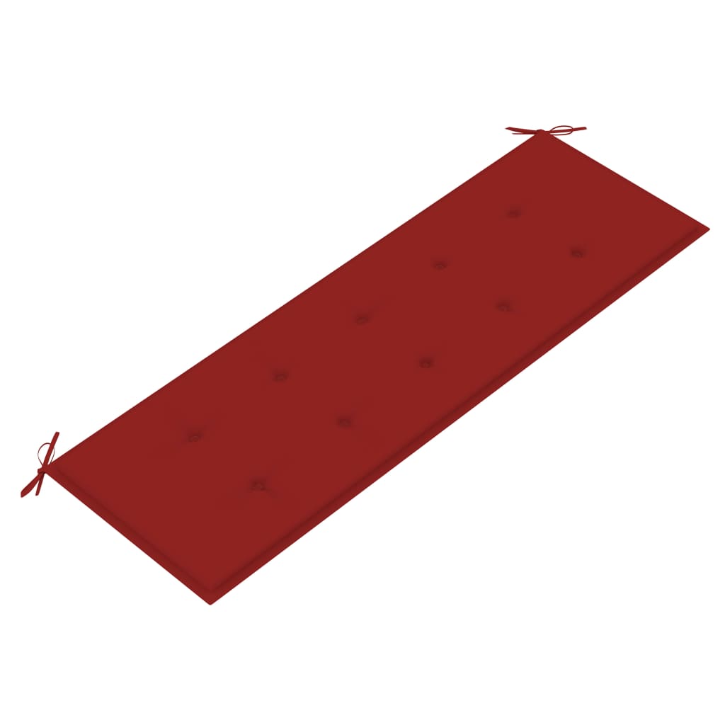 vidaXL aiapink punase padjaga, 150 cm, toekas tiikpuu