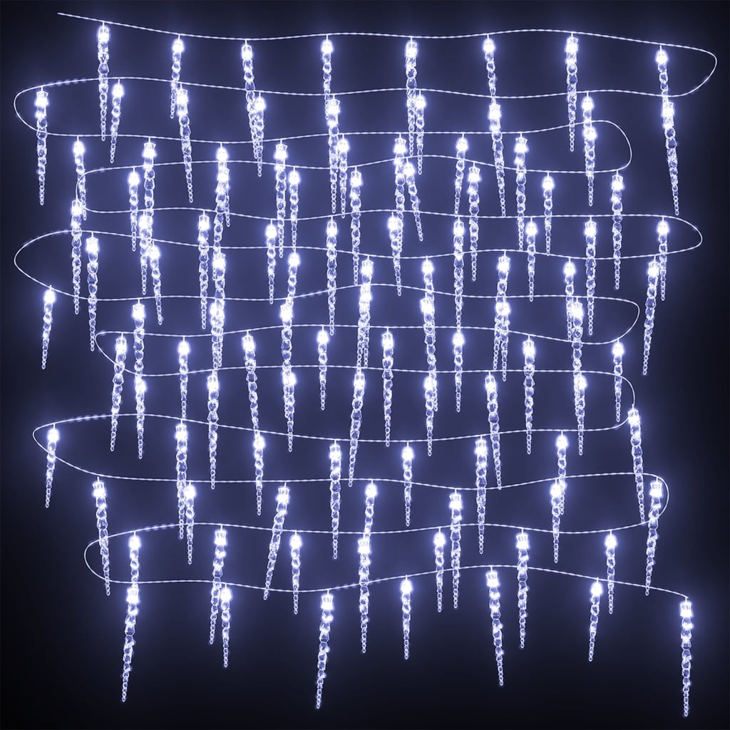 vidaXL jõulutuled jääpurikad 200 LEDiga, külm valge, 20 m, akrüül PVC