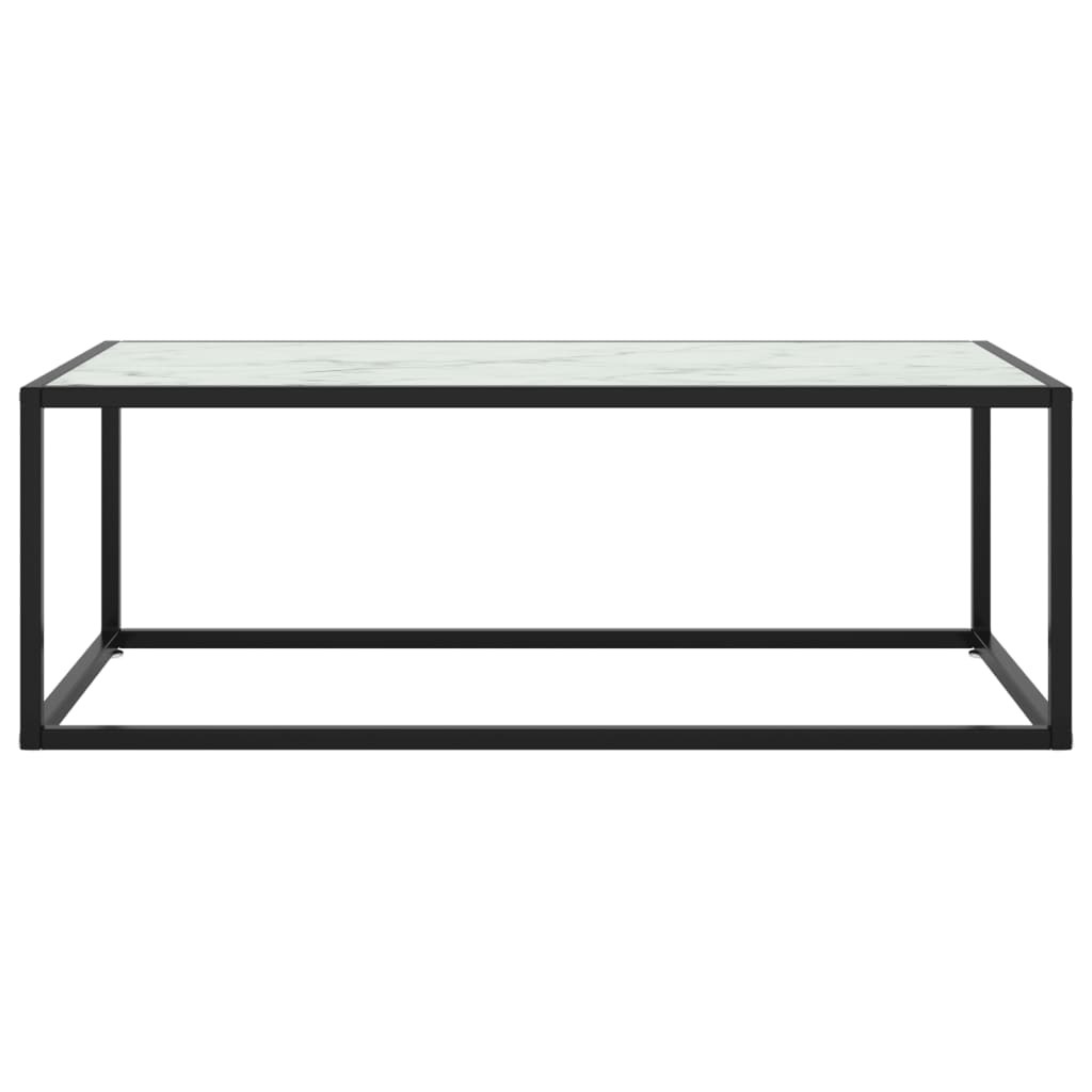 vidaXL kohvilaud, must, valge marmorklaas, 100 x 50 x 35 cm