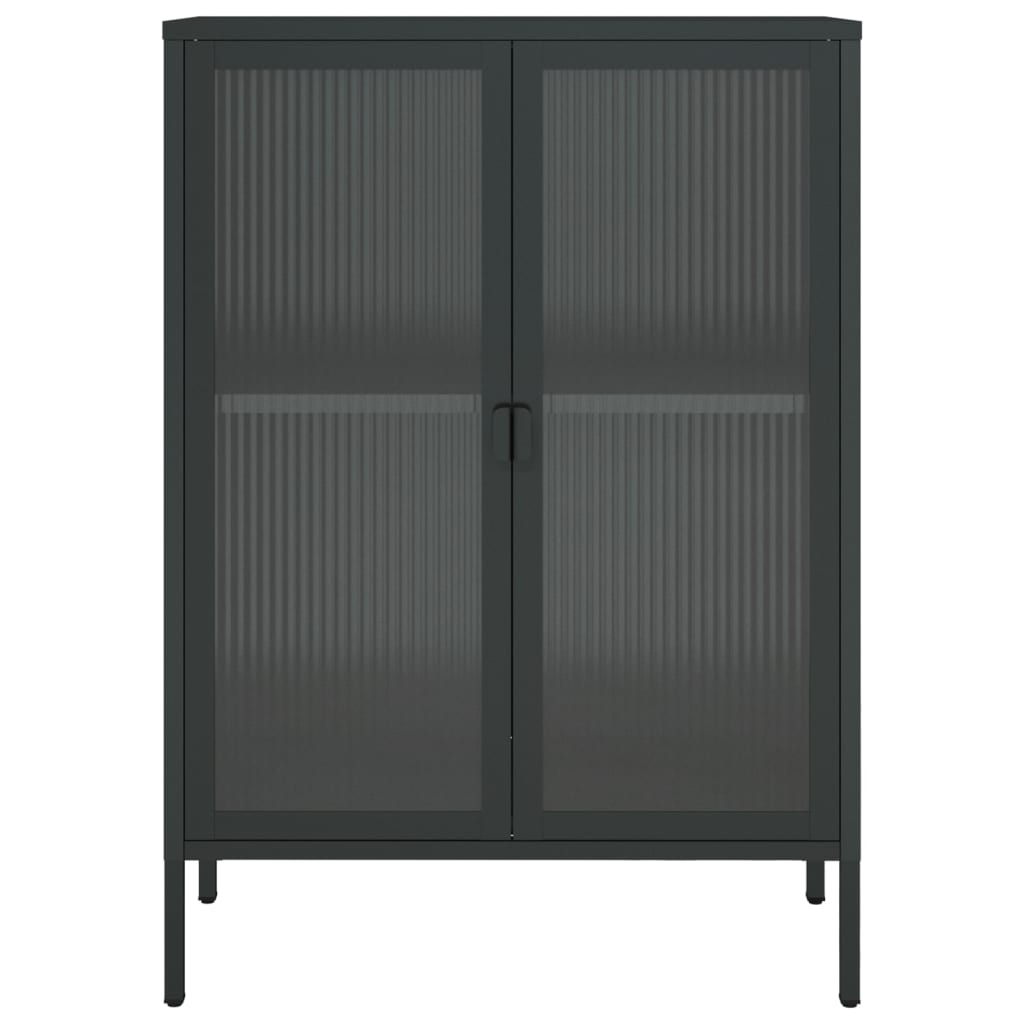 vidaXL puhvetkapp, must, 75 x 35 x 105 cm, klaas ja teras