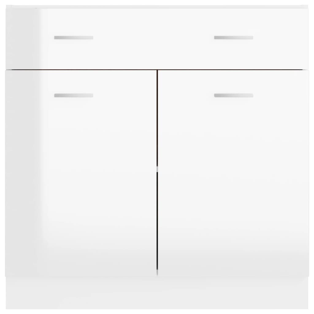 vidaXL köögikapp, kõrgläikega valge, 80 x 46 x 81,5 cm, puitlaastplaat