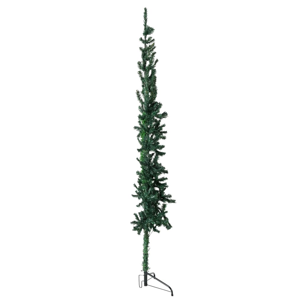 vidaXL kitsas poolik kunstkuusk alusega, roheline, 210 cm