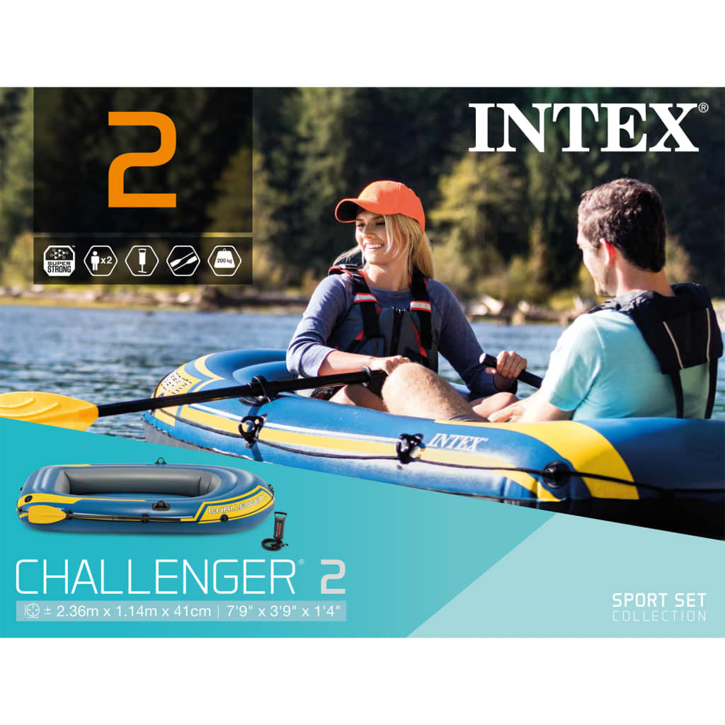 Intex Challenger 2 kummipaat aerudega ja pump 68367NP