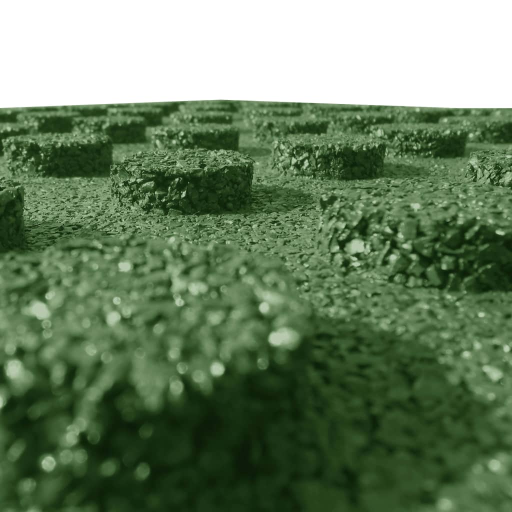 vidaXL põrandakaitsematid, 24 tk, kumm, 50 x 50 x 3 cm, roheline