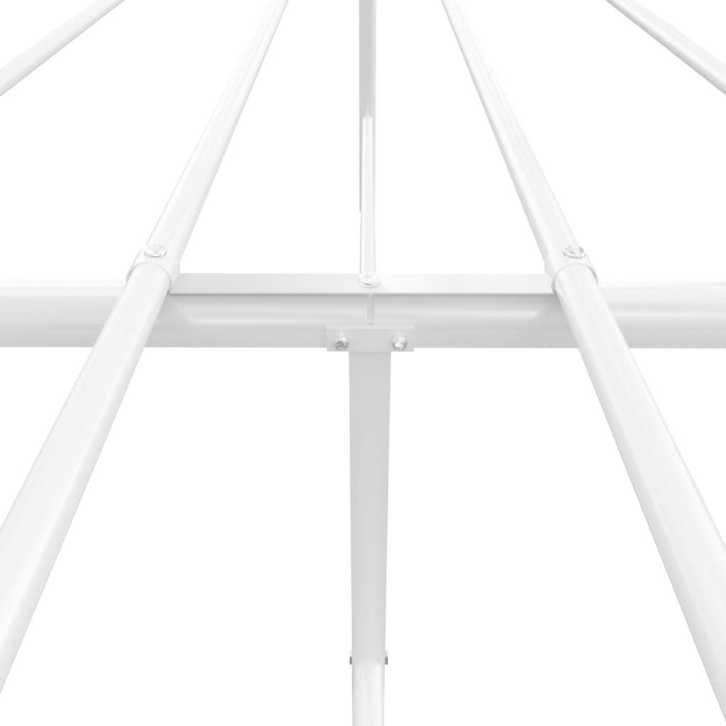 vidaXL metallist voodiraam peatsi ja jalutsiga, valge, 120 x 190 cm