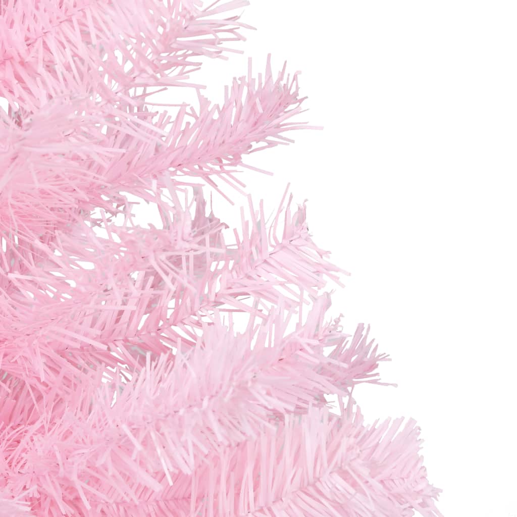 vidaXL valgustusega kunstkuusk kuulidega, roosa, 180 cm, PVC
