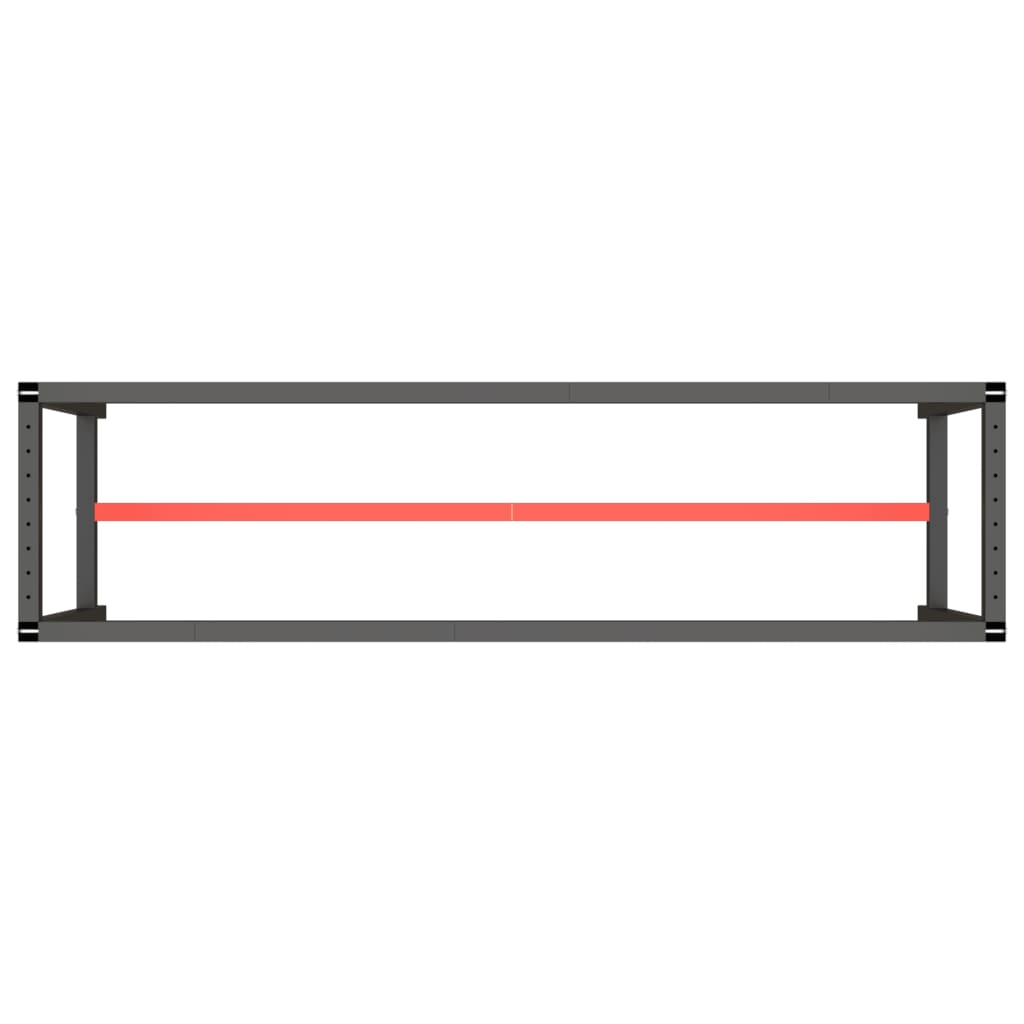 vidaXL tööpingi raam, must ja matt punane, 190x50x79 cm, metall
