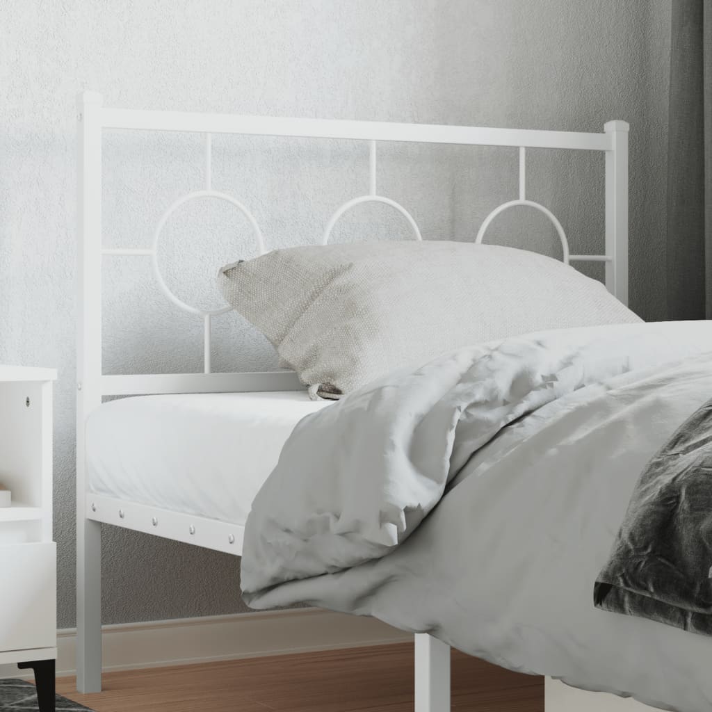 vidaXL metallist voodipeats, valge, 100 cm