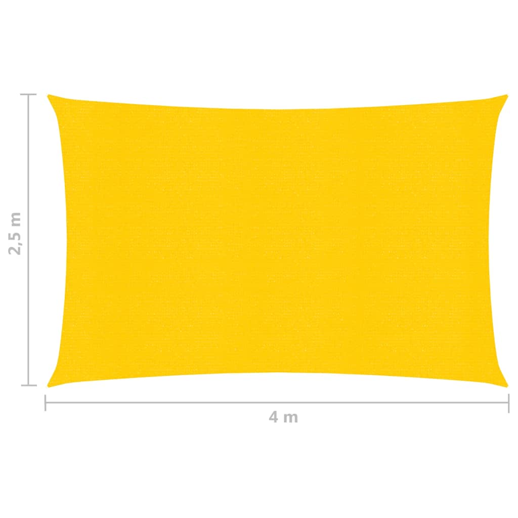 vidaXL päikesepuri 160 g/m² kollane, 2,5 x 4 m, HDPE