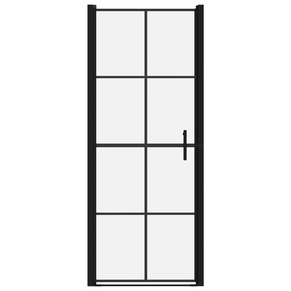 vidaXL dušinurga uksed, karastatud klaas, 81 x 195 cm, must