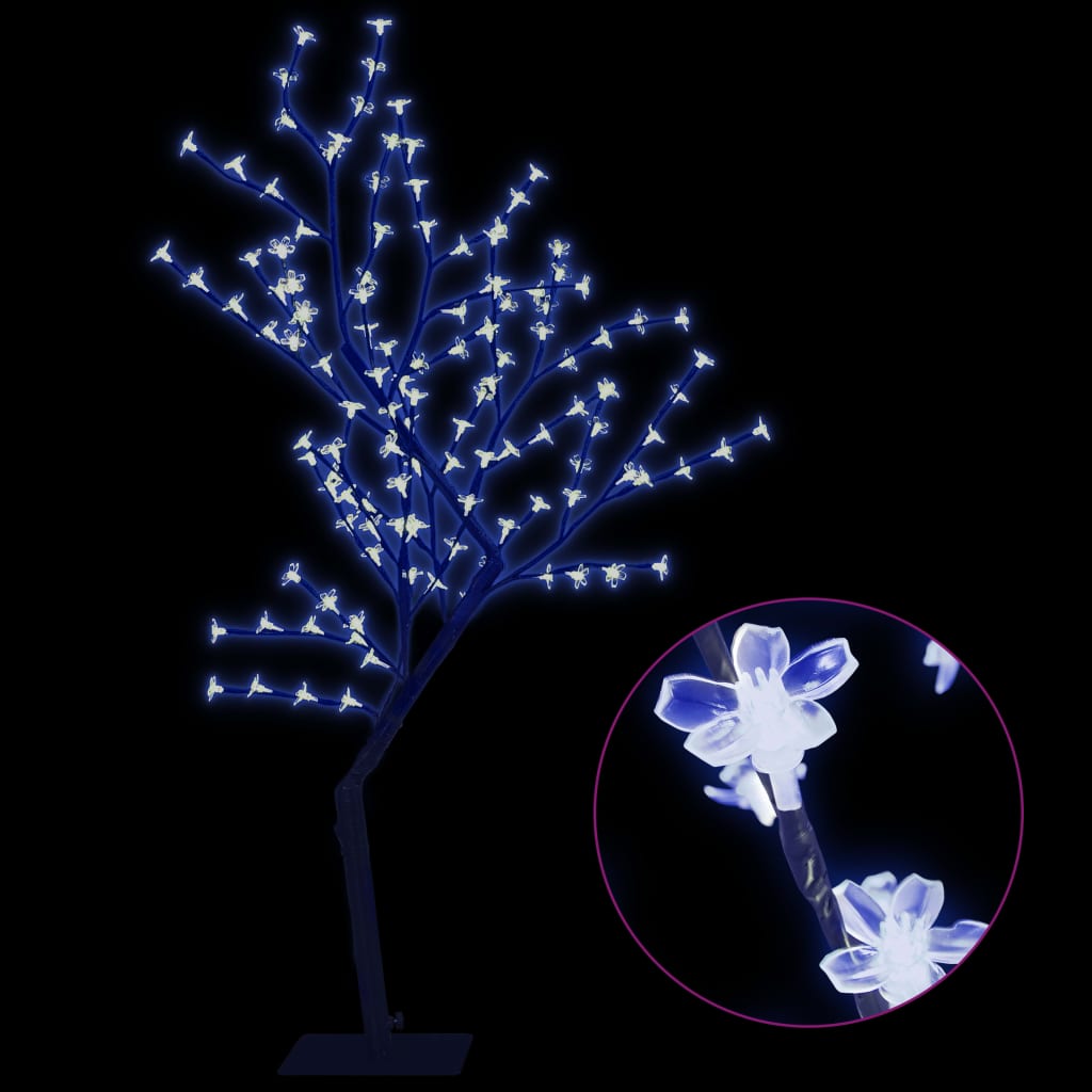 vidaXL jõulupuu 128 LEDi, sinine valgus, kirsiõied 120 cm