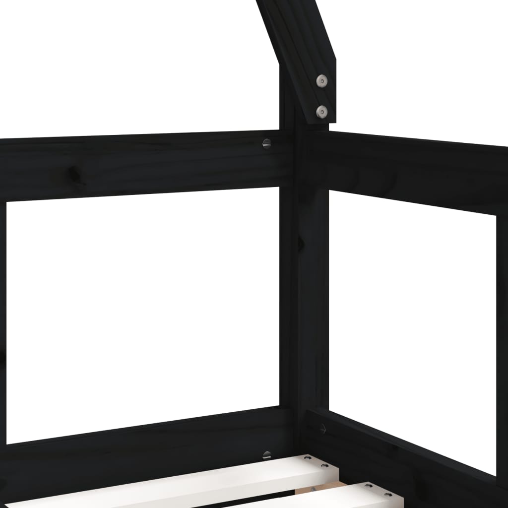 vidaXL lastevoodi raam, must, 70 x 140 cm, männipuit