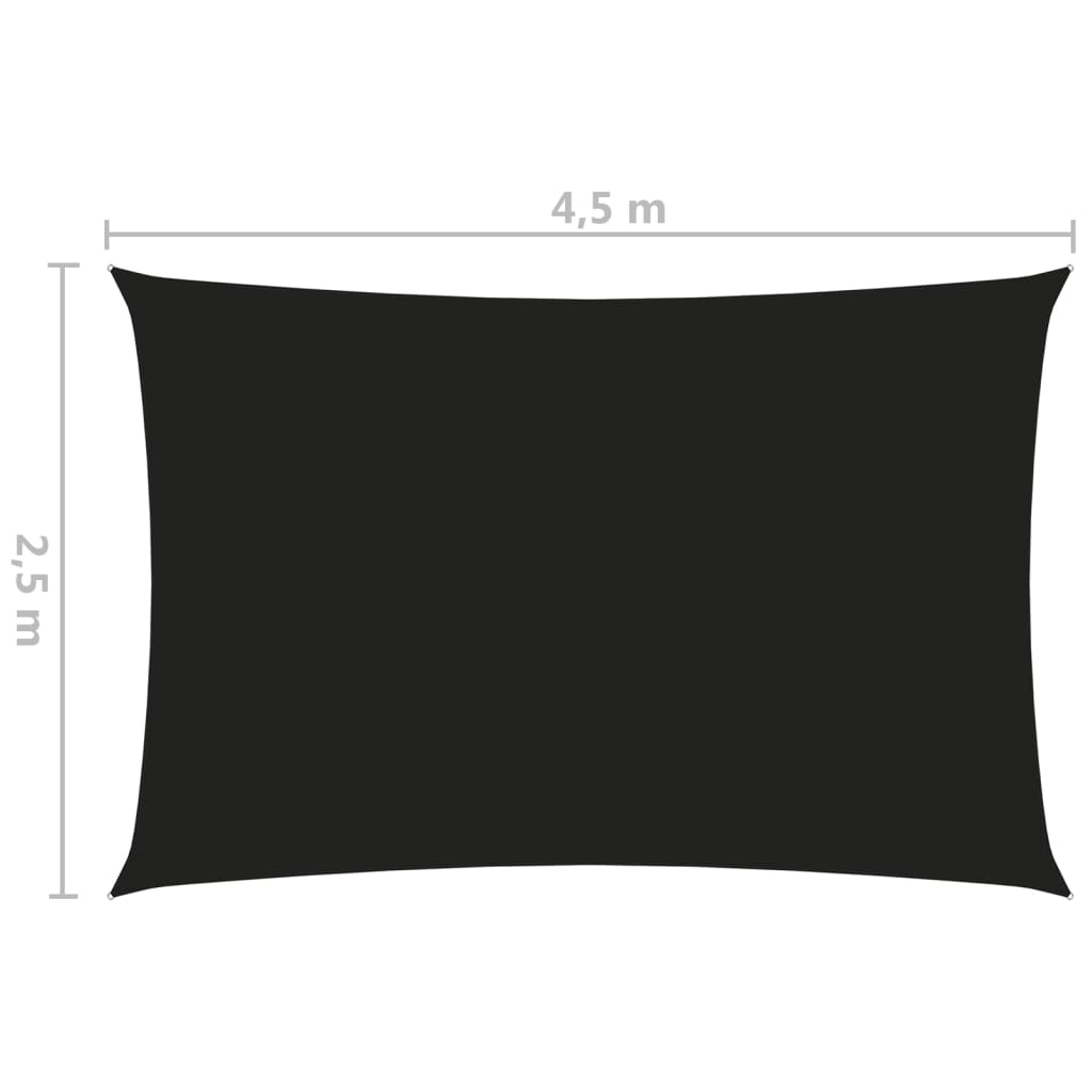 vidaXL oxford-kangast päikesepuri, ristkülik, 2,5 x 4,5 m, must