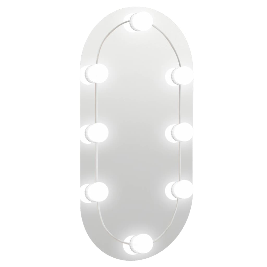 vidaXL peegel LED-tuledega 60x30 cm, klaas, ovaalne