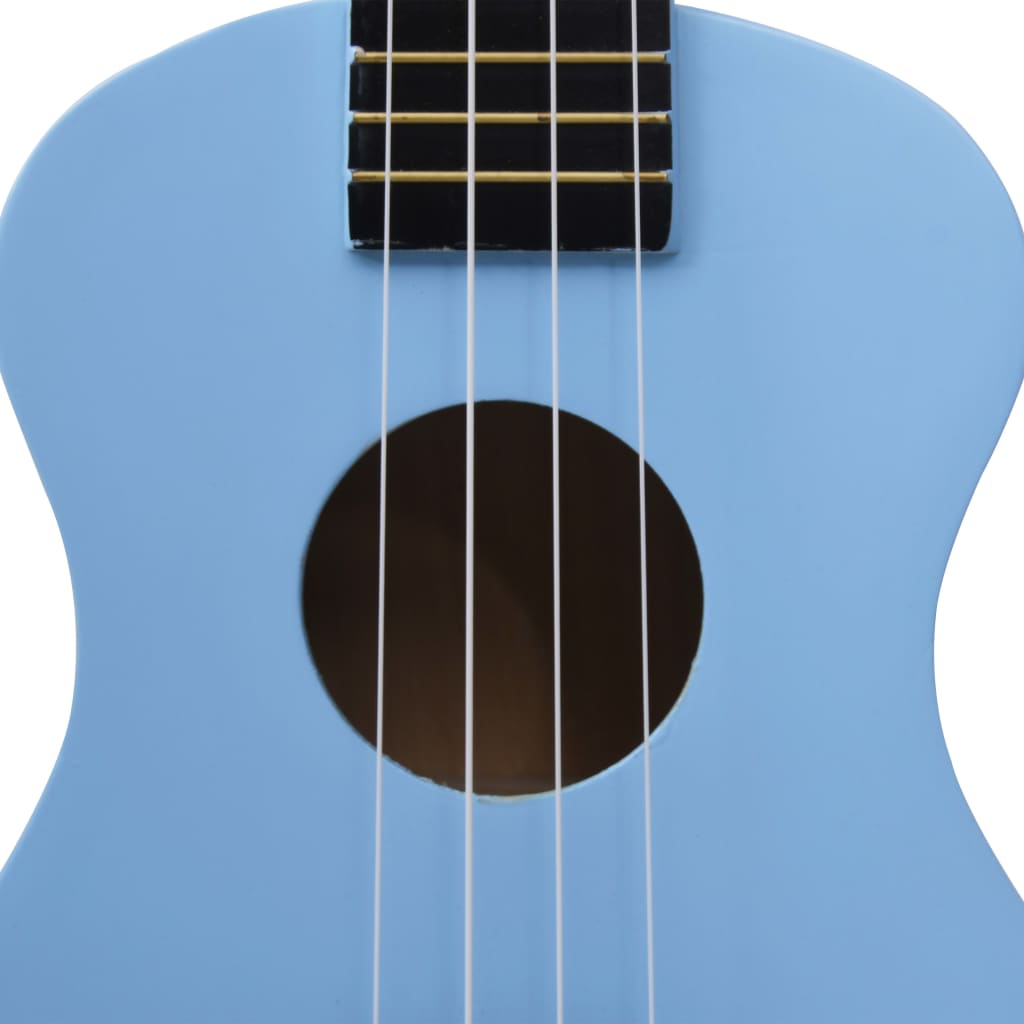 vidaXL sopran ukulele komplekt kotiga lastele sinine 23"