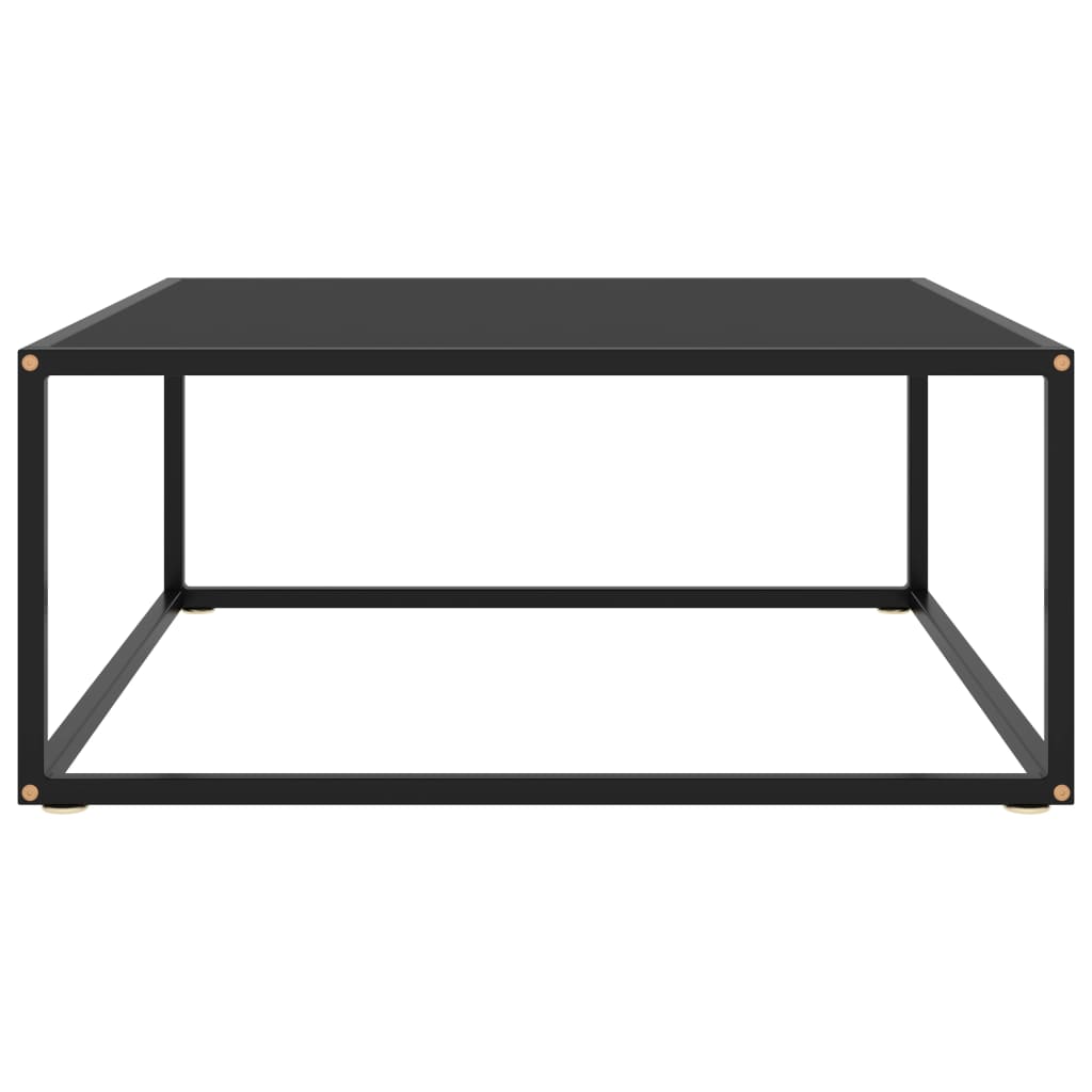 vidaXL kohvilaud, must, musta klaasiga, 80 x 80 x 35 cm