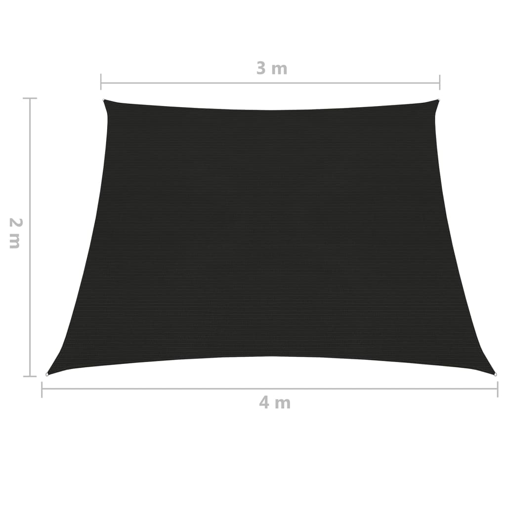 vidaXL päikesepuri 160 g/m², must, 3/4x2 m, HDPE