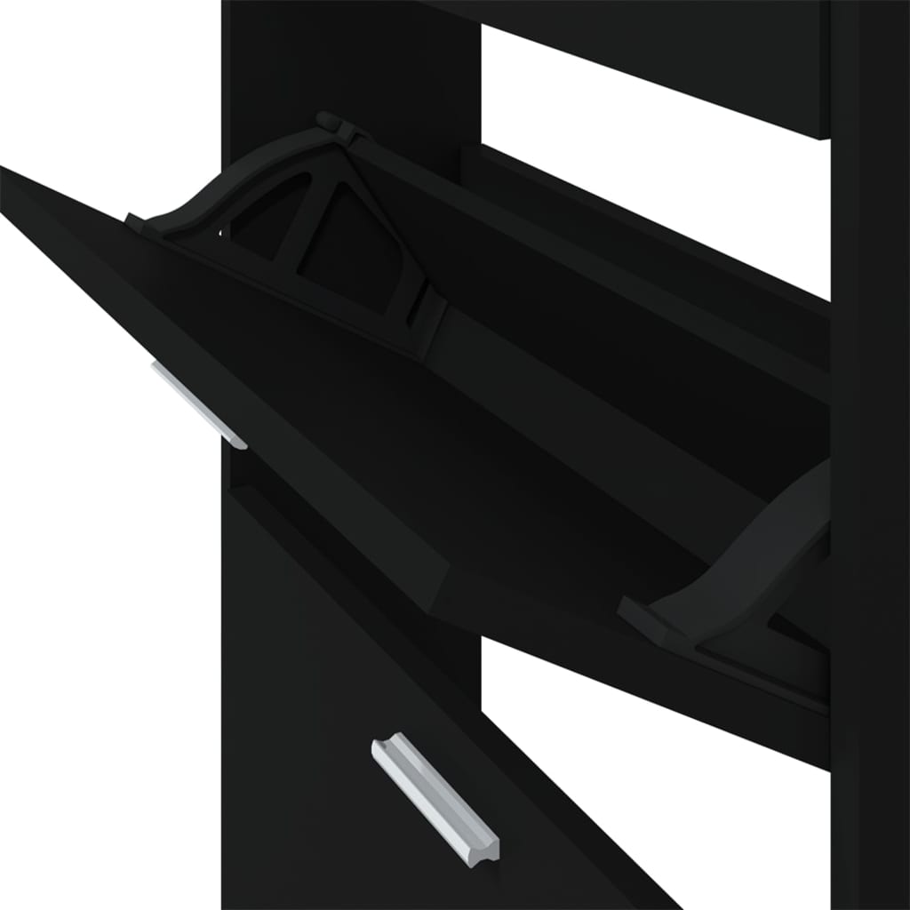 vidaXL jalatsikapp, must, 59 x 17 x 150 cm, tehispuit