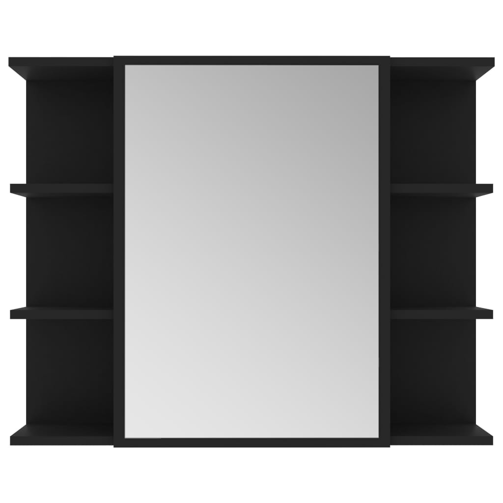vidaXL vannitoa peeglikapp must 80 x 20,5 x 64 cm puitlaastplaat