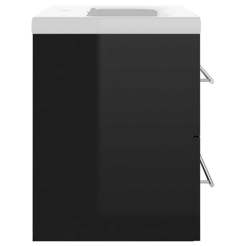 vidaXL valamukapp valamuga, kõrgläikega must, puitlaastplaat