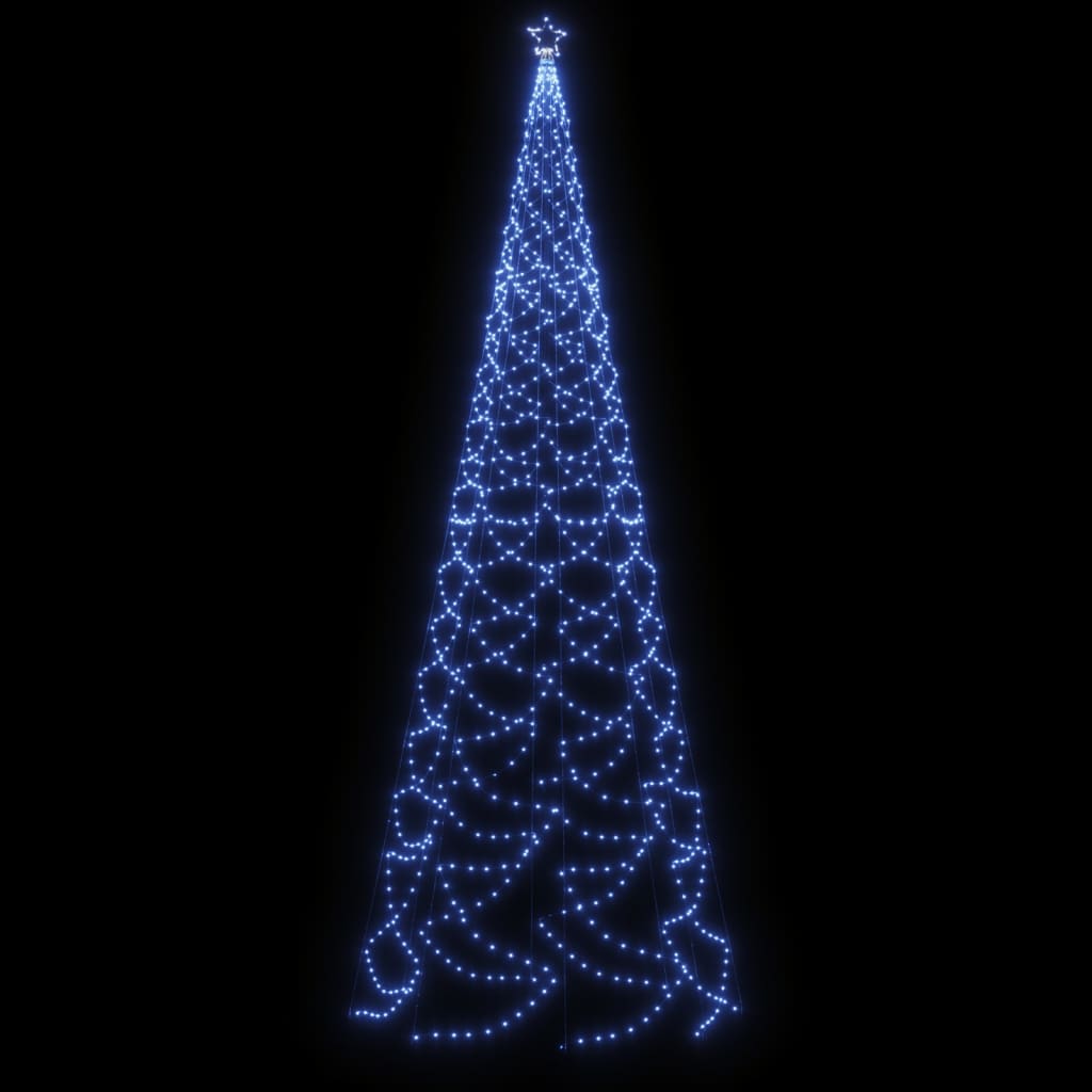 vidaXL jõulupuu metallist postiga, 1400 LEDi, sinine, 5 m