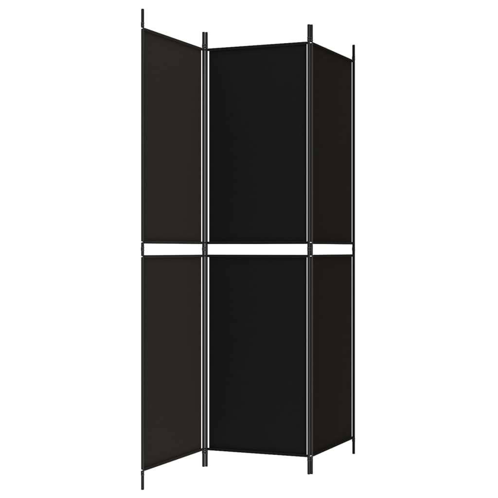 vidaXL 3 paneeliga ruumijagaja, must, 150 x 200 cm, kangas