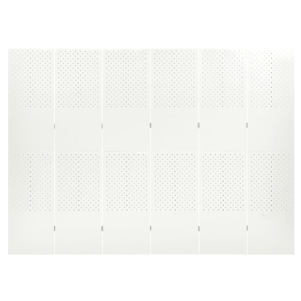 vidaXL 6 paneeliga ruumijagaja 2 tk, valge, 240 x 180 cm, teras
