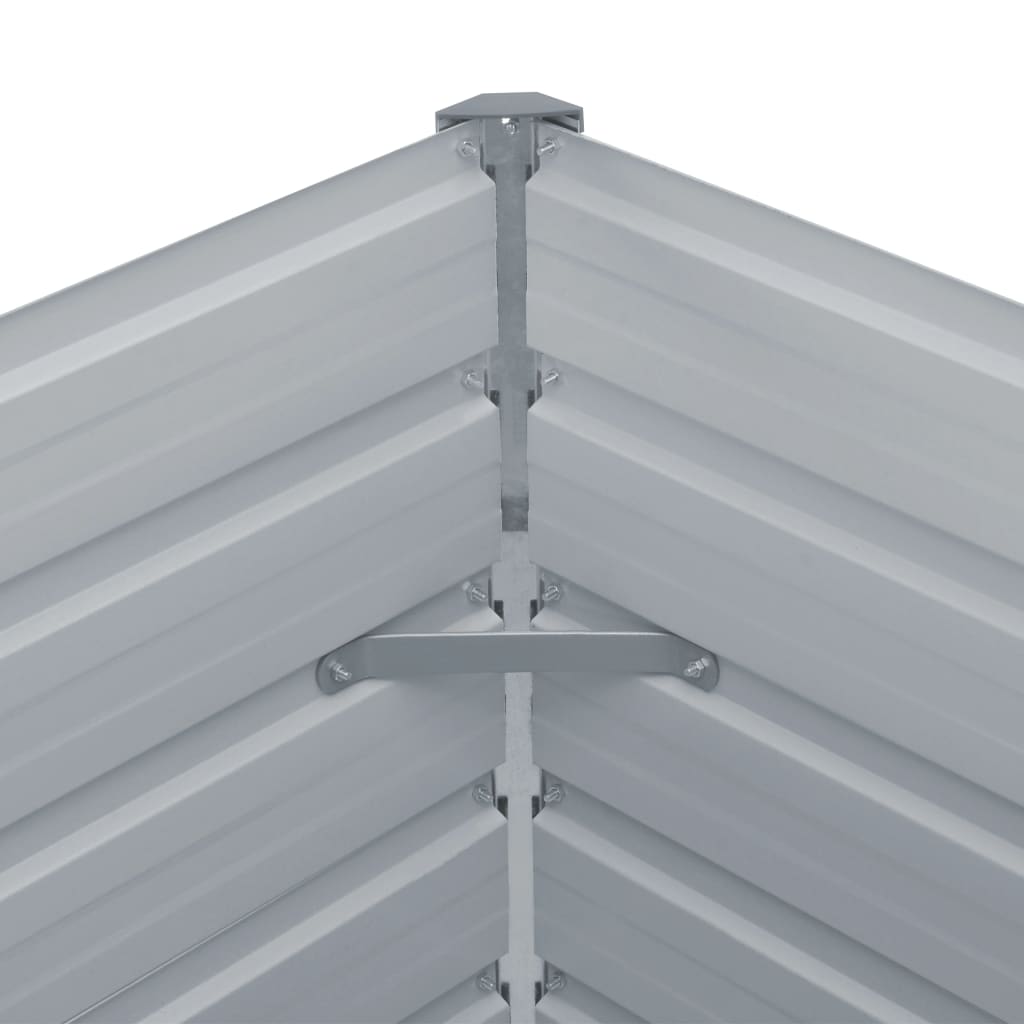 vidaXL kõrge peenrakast 100 x 100 x 45 cm, tsingitud teras, hall