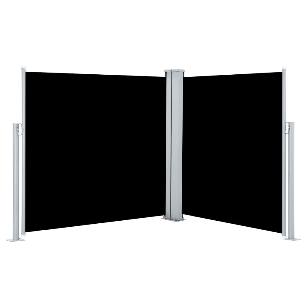 vidaXL lahtitõmmatav külgsein, must, 100 x 600 cm