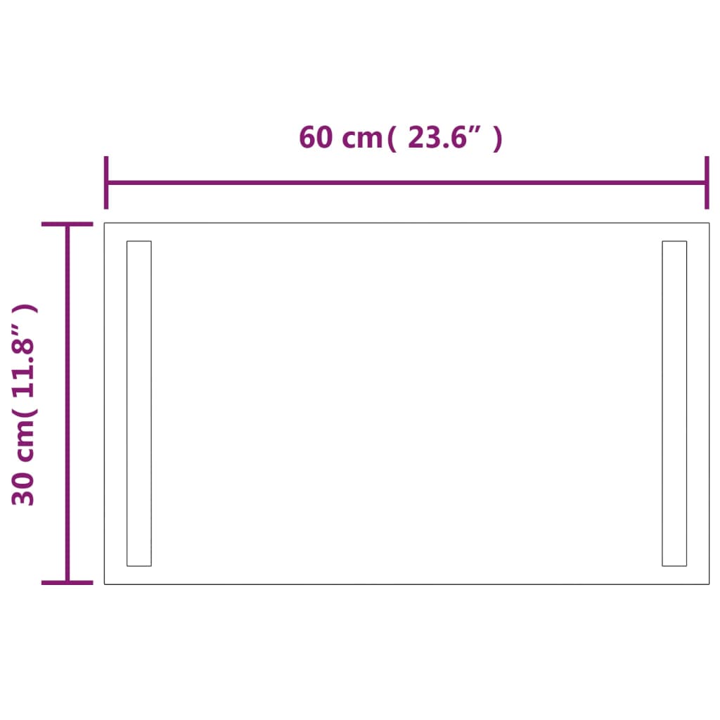 vidaXL LED-vannitoapeegel, 60x30 cm