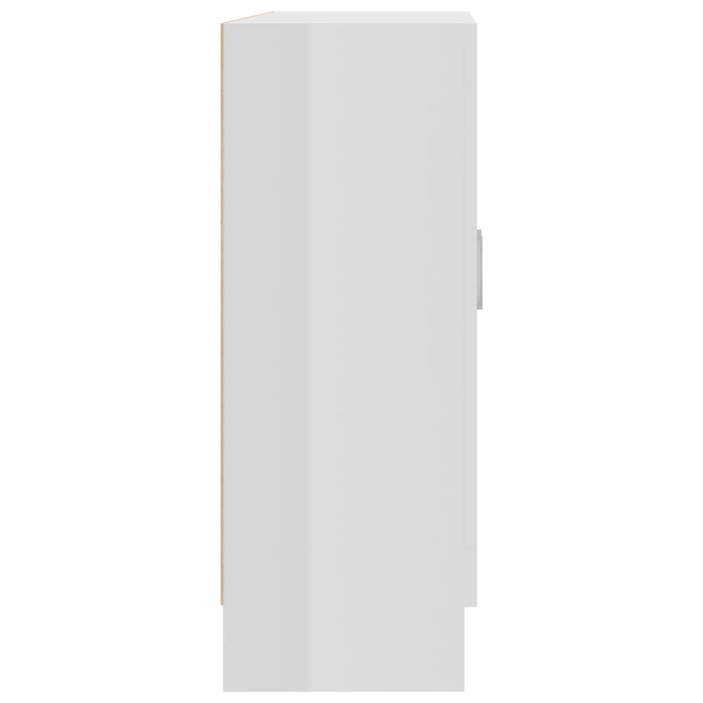 vidaXL vitriinkapp kõrgläikega valge 82,5x30,5x80 cm puitlaastplaat