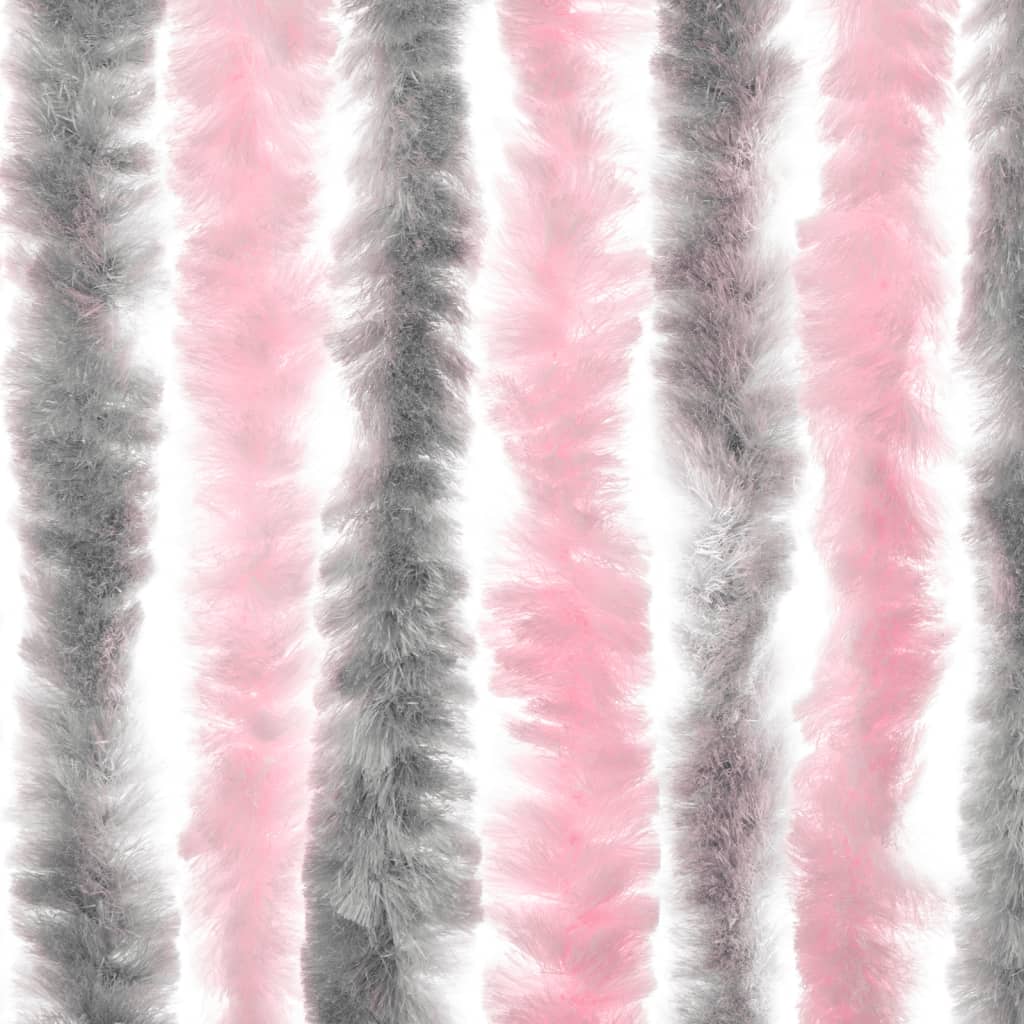 vidaXL putukakardin, hõbehall ja roosa, 90 x 220 cm, šenill