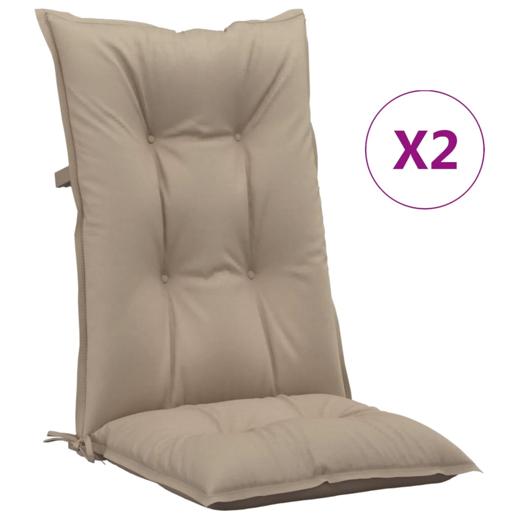 vidaXL kõrge seljatoega toolipadjad 2 tk pruunikas 120x50x7 cm, kangas