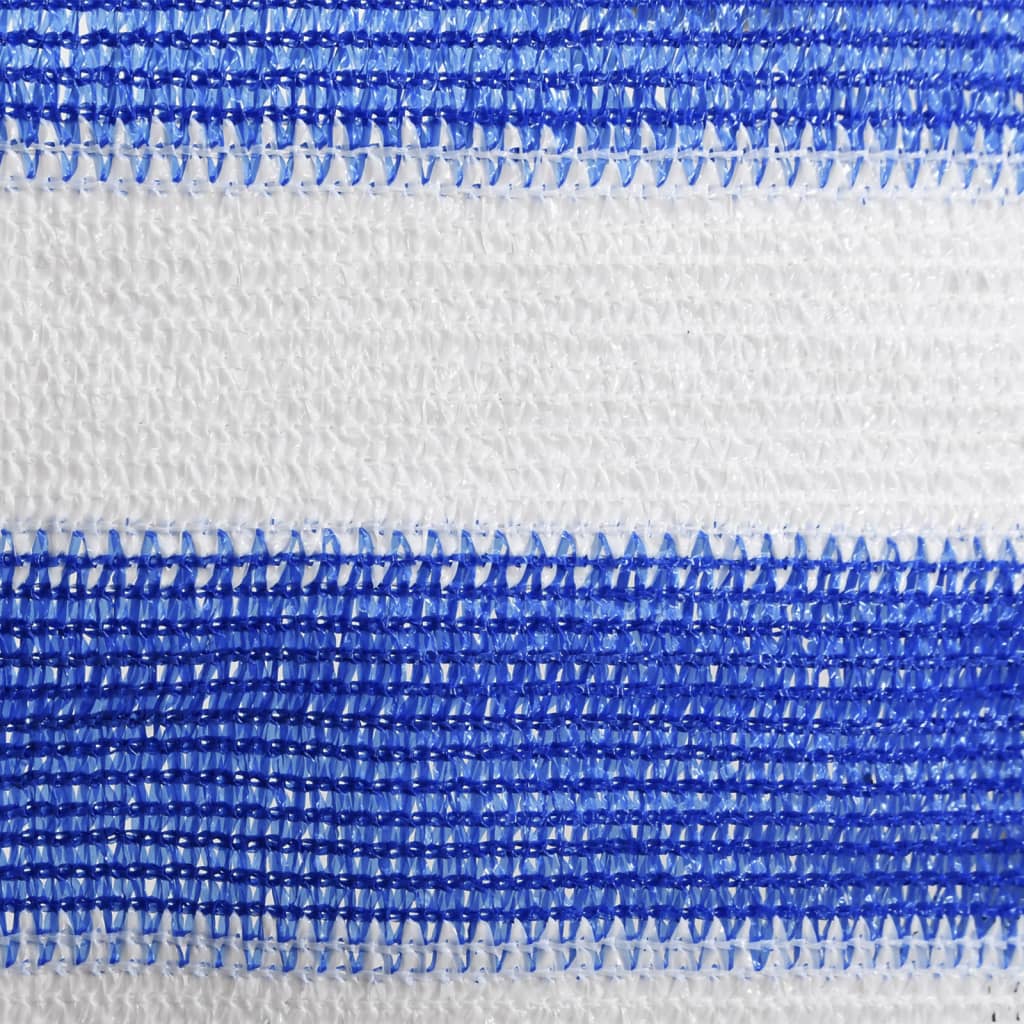vidaXL rõdusirm, sinine ja valge, 75 x 400 cm, HDPE