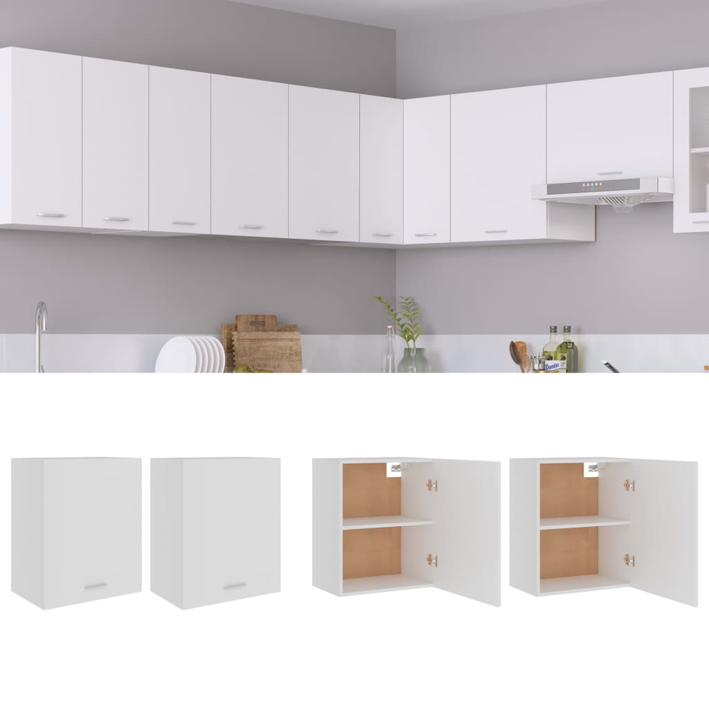 vidaXL köögikapid 2 tk, valge 50 x 31 x 60 cm, puitlaastplaat