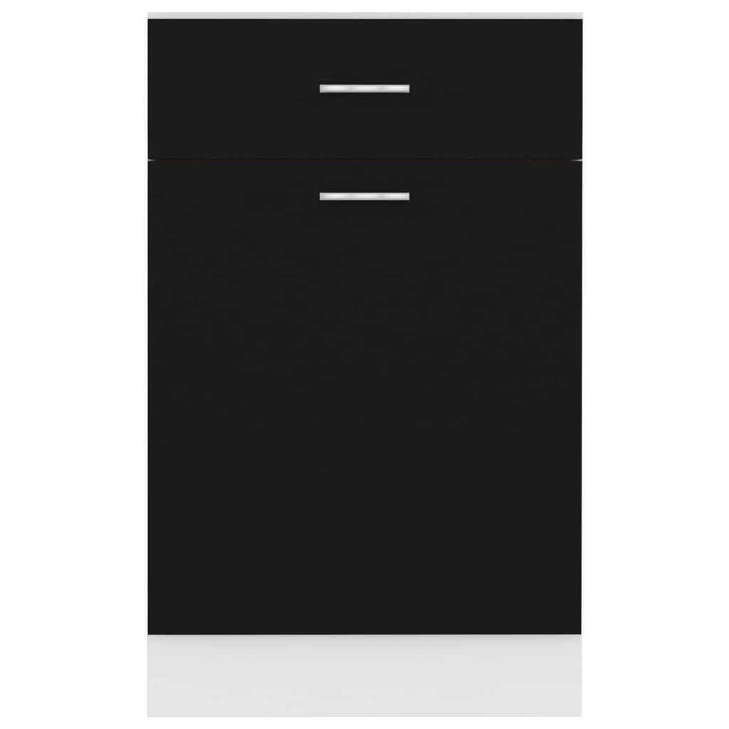 vidaXL sahtliga alumine köögikapp, must, 50x46x81,5 cm, puitlaastplaat
