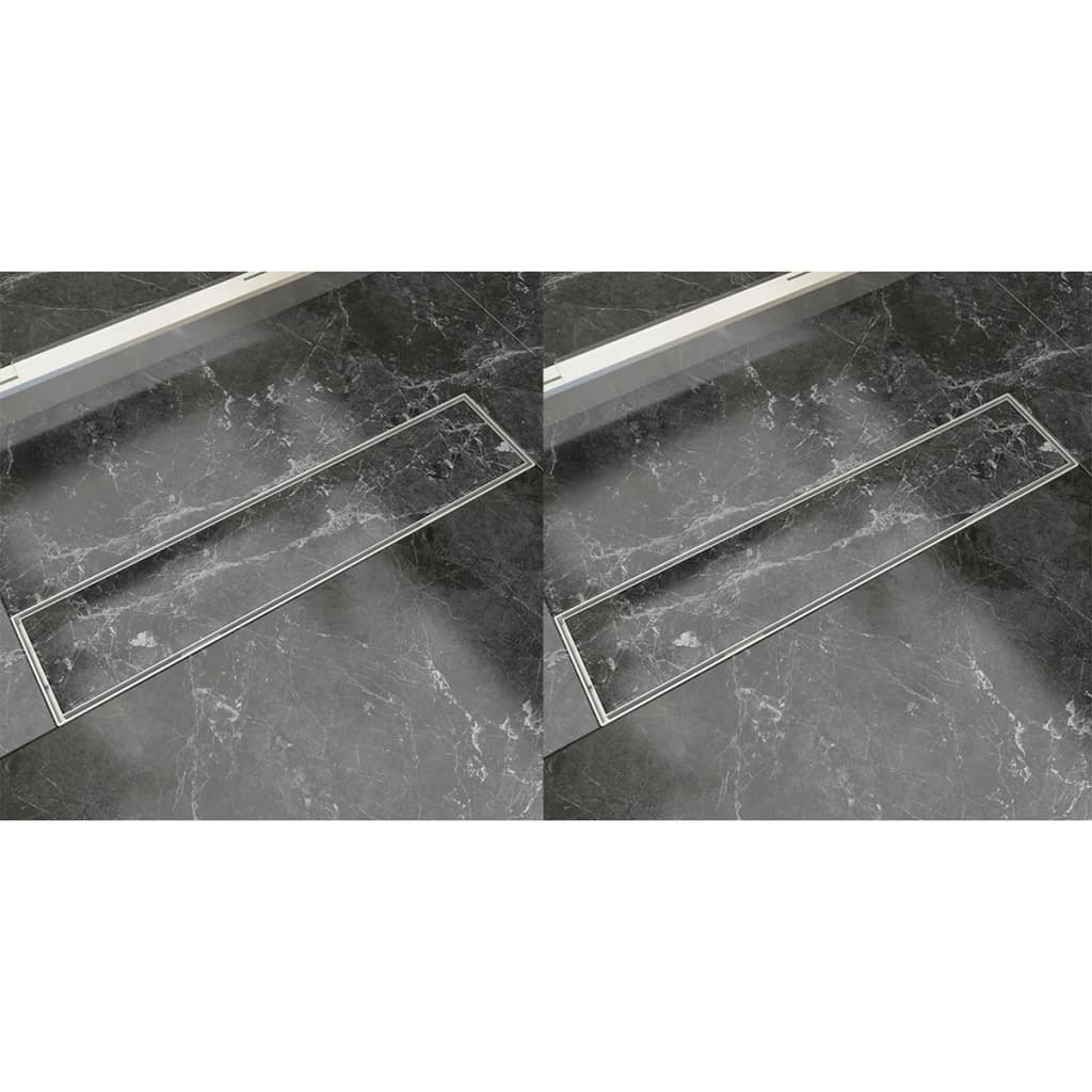 vidaXL lineaarne duši äravoolusüsteem 2 tk 530x140 mm roostevaba teras
