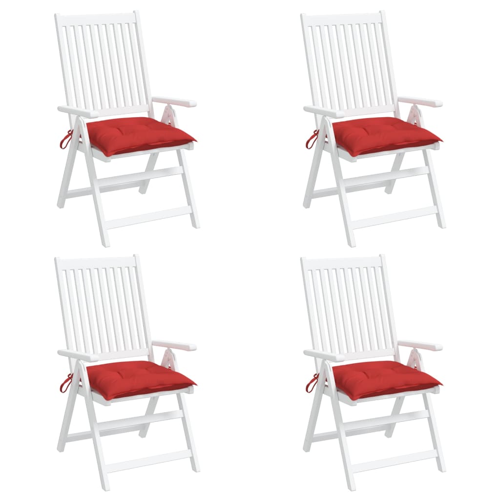 vidaXL tooli istmepadjad 4 tk, punane, 40 x 40 x 7 cm kangas