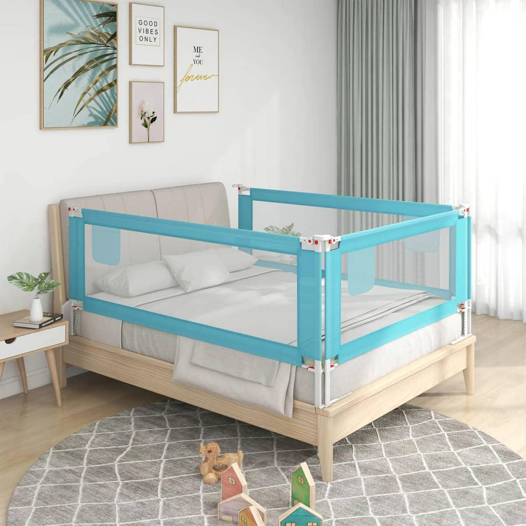 vidaXL voodipiire väikelapse voodile, sinine, 200 x 25 cm, kangas