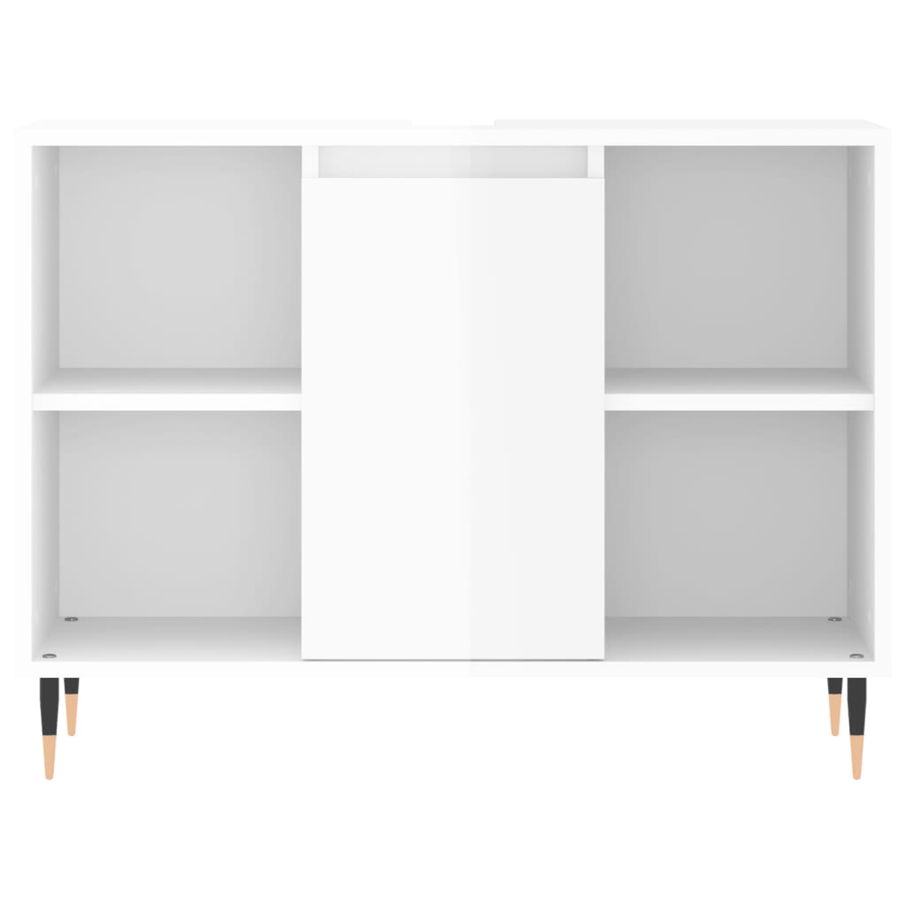 vidaXL vannitoakapp, kõrgläikega valge, 80 x 33 x 60 cm, tehispuit